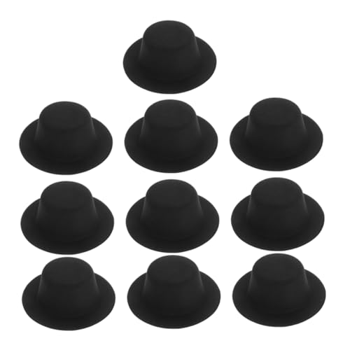 FRCOLOR 10 Stück Teiliges Mini Top Hats Schwarz Leichtes Material DIY Bastelprojekt Haustier Puppenhut Festliche Partydekoration von FRCOLOR