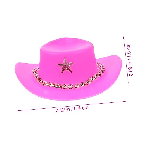 FRCOLOR 10 Stück Teiliges Mini Western Cowgirl Hüte Verschleißfeste Kleine Puppenhüte mit Strassband Dekorative Mini Hüte für Puppenhaus Westernparty und Bastelprojekte von FRCOLOR