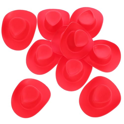 FRCOLOR 10 Stück Teiliges Miniatur Western Cowboyhüte aus Kunststoff Niedliche Puppenhüte für Puppenhaus für Western Motto Partys Cosplay und Dekoration Vielseitig Einsetzbar von FRCOLOR