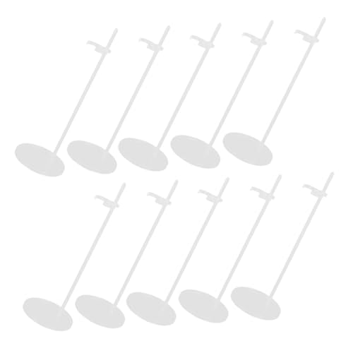 FRCOLOR 10 Stück Teiliges Transparentes Puppenständer aus Bruchsicherem Kunststoff mit Breiter Basis Stabiler Halterung für Puppen und Figuren Display Rack für Kinderzimmer und Sammler von FRCOLOR
