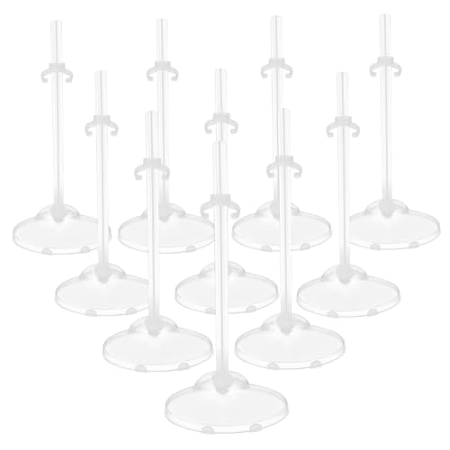 FRCOLOR 10 Stück Teiliges Transparentes Puppenständer aus Langlebigem Kunststoff Verstellbarer Doll Support Holder für Puppen und Actionfiguren Display und Aufbewahrungsrack von FRCOLOR