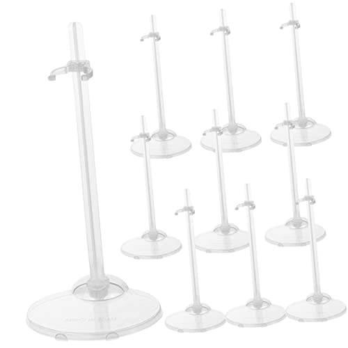 FRCOLOR 10 Stück Transparente Puppenständer aus Kunststoff Stabile Doll Display Racks mit Breiter Basis Geeignet für Puppen und Figuren Kindersicherer Puppenhalter für Schreibtisch und von FRCOLOR