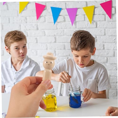 FRCOLOR 10 Stück Unbemalte Holzfiguren zum Bemalen Kinderfreundliche Kleine Holz Peg Dolls mit Glatter Oberfläche Sicheres Holzspielzeug für DIY Basteln Dekoration und Malspaß von FRCOLOR