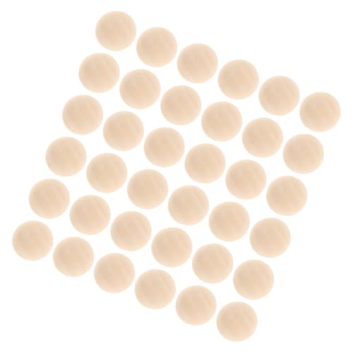 FRCOLOR 100 Stück Halbrunde Holzperlen Natürliche Lackierbare Kleine Holzkugeln aus Hemu Holz für DIY Schmuckherstellung Basteln Kunstprojekte und Dekorative Anwendungen von FRCOLOR