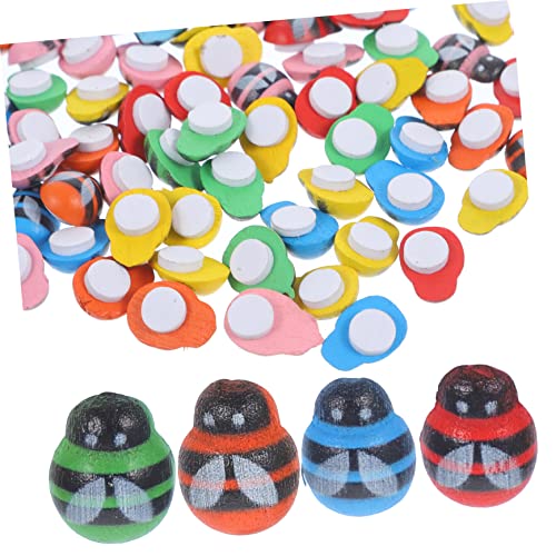 FRCOLOR 100 Stück Holz Bienen Aufkleber Selbstklebende Bienen Deko für DIY Handwerk Scrapbooking Babyparty und Themenfeiern Kleine Holzverzierungen für Kreative Projekte von FRCOLOR