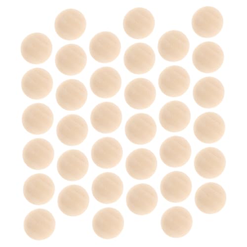FRCOLOR 100 Stück Kleine Halbrunde Holzperlen Naturbelassen Roh zum Bemalen DIY Bastelperlen für Schmuckherstellung und Kreative Handwerksprojekte von FRCOLOR