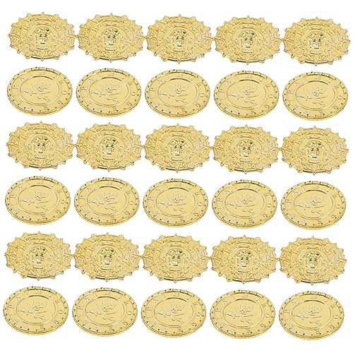 FRCOLOR 100 Stück Piratenmünzen Kunststoff Spielzeugmünzen für Schatzsuche Piratenparty Deko Geburtstagsfeier Schatzkiste und Requisiten mit Coolem Totenkopfdesign FRCOLOR 100 Stück Piratenmünzen Kunststoff Spielzeugmünzen für Schatzsuche Piratenparty Deko Geburtstagsfeier Schatzkiste und Requisiten mit Coolem Totenkopfdesign von FRCOLOR