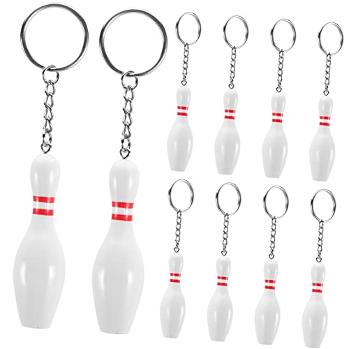FRCOLOR 10Stücke Mini Bowling Schlüsselanhänger Sport Andenken Kreative Geschenkidee für Geburtstagsmitgebsel Schlüsselbund Deko für Taschen und Rucksäcke Langlebig von FRCOLOR