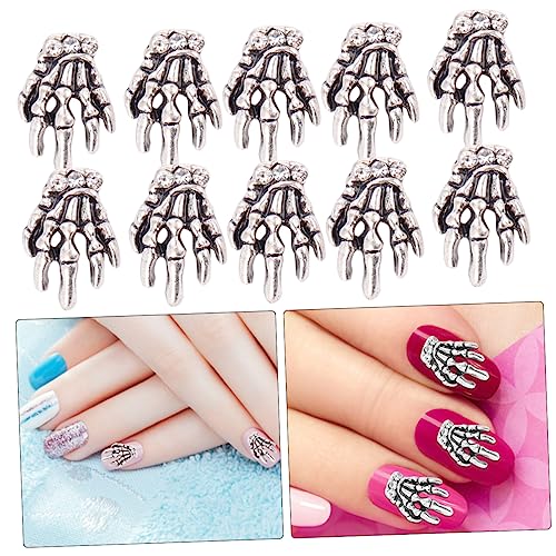 FRCOLOR Modischer -nagel 10 Stück Legierung Skeletthand Nagelkunst Maniküre-zubehör Für Handy Und Nägel FRCOLOR Modischer -nagel 10 Stück Legierung Skeletthand Nagelkunst Maniküre-zubehör Für Handy Und Nägel von FRCOLOR