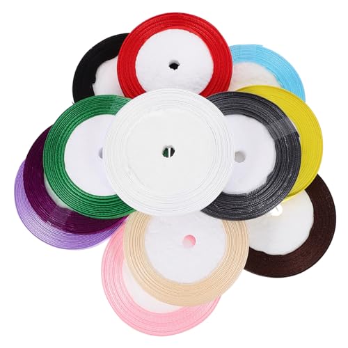 FRCOLOR 12 Rollen Bunte Satinbänder Breit pro Hochwertiges Polyester Geschenkband zum Basteln Schneidbares Schleifenband für Geschenkverpackung Blumen und DIY Dekorationen FRCOLOR 12 Rollen Bunte Satinbänder Breit pro Hochwertiges Polyester Geschenkband zum Basteln Schneidbares Schleifenband für Geschenkverpackung Blumen und DIY Dekorationen von FRCOLOR