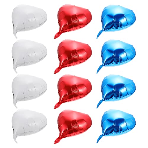 FRCOLOR 12 Stück Herzförmige Aluminium Folienballons für Juli Weiße Rote und Blaue Partydeko für Unabhängigkeitstag und Festlichkeiten FRCOLOR 12 Stück Herzförmige Aluminium Folienballons für Juli Weiße Rote und Blaue Partydeko für Unabhängigkeitstag und Festlichkeiten von FRCOLOR