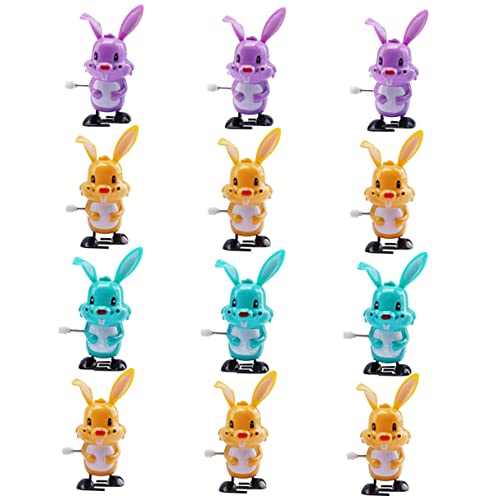 FRCOLOR 12 Stück Teiliges Aufziehspielzeug Hase Bunte Wind Up Kaninchen Spielzeuge Ostern Mitgebsel für Robustes Plastik Langlebig für Party Schule Reise Jungen Mädchen von FRCOLOR