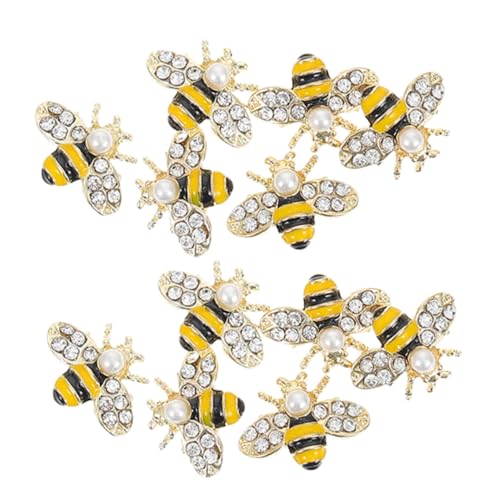 FRCOLOR 12 Stück Teiliges Bee Nail Art Charms Kinderfreundliche Bienen Nagelschmuck aus Legierung Kreative DIY Nageldekoration mit Strasssteinen für Sichere und Spielerische Maniküre von FRCOLOR