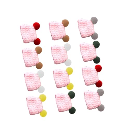 FRCOLOR 12 Stück Teiliges Mini Strickmützen für DIY Basteln Bunte Handgefertigte Puppenhüte Häkelmützen für Bastelzubehör für Puppen und Weihnachtsdekoration von FRCOLOR