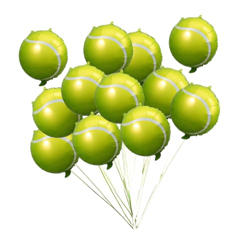FRCOLOR 12 Stück Teiliges Tennisball Folienballon Aufblasbar Langlebig und Reißfest Leichte Partydekoration für Tennis Mottopartys für Kindergeburtstage und Outdoor Events von FRCOLOR