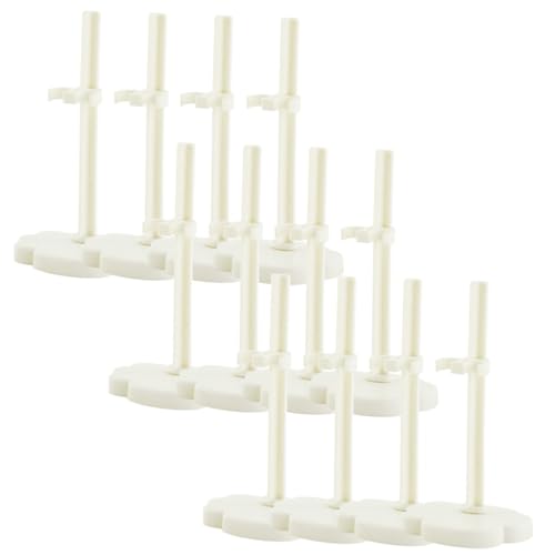 FRCOLOR 12 Stück Teiliges Weiße Mini Puppenständer mit Stabilem Flachboden rutschfeste Halterung für Figuren und Universelle Display Halter für Sammelfiguren und Puppen von FRCOLOR