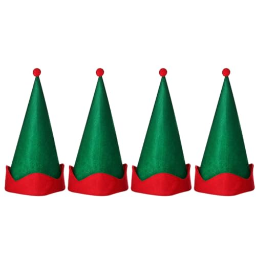 FRCOLOR 12 Stück Weihnachts-Elfenmütze Aus Filz Rot Und Grün Weihnachtsmann-Elfenmütze Weihnachts-Elfenkostüm Kopfbedeckung Weihnachtsparty-Hüte Weihnachtsfeiertags-Partykostüm von FRCOLOR