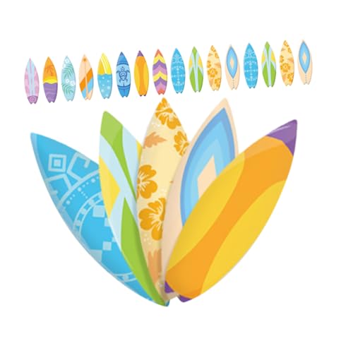FRCOLOR 120 Stück Teiliges Surfboard Sticker aus Papier Leichte Ablösbare DIY Partydeko mit Farbenfrohen Hawaii Motiven Wetterfest für Strand und Sommerpartys Vielseitig für Bulletin von FRCOLOR