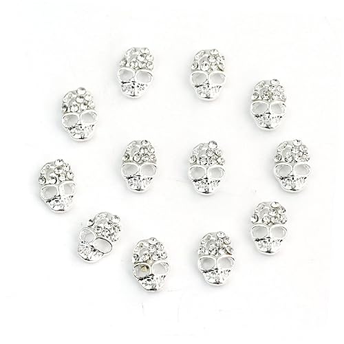 FRCOLOR 12st Nagelsticker Mit Strass -nagelabziehbilder Halloween Nail Art Nagelaufkleber Charms Goth Strass-totenkopfnagel Totenkopfanhänger Für Nägel Jahrgang 3d Maske von FRCOLOR