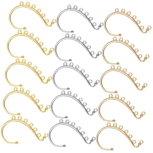 FRCOLOR 15 Stück Teiliges Ohrhaken für DIY Ohrschmuck Ohrhaken Gold Silber Gold für Bastelprojekte und Ohrstecker mit Mehreren Ohrlöchern von FRCOLOR