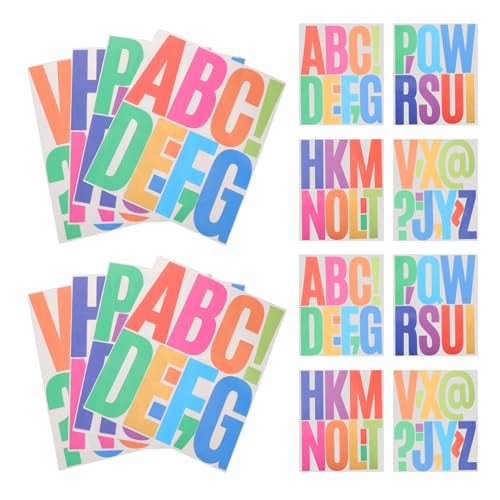 FRCOLOR 16 Blatt wasserdichte Selbstklebende Buchstabenaufkleber Bunte Große Alphabetsticker für Wanddekoration Wetterfeste Partydeko Vielseitig Einsetzbar für Schule Büro Zuhause von FRCOLOR