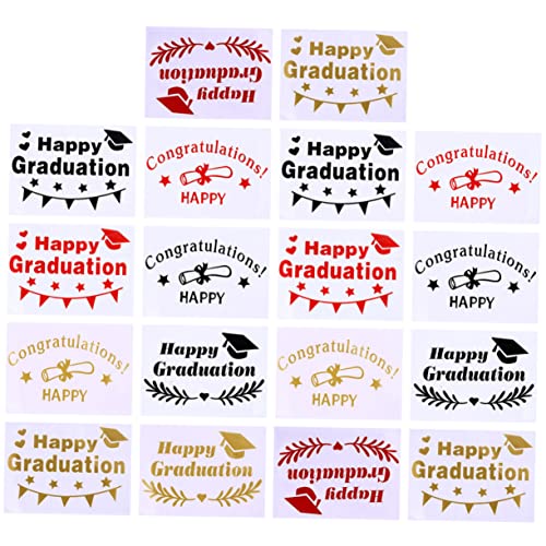 FRCOLOR 18 Blatt Teiliges Transparentes Balloon Sticker Selbstklebende Graduation Party Dekoration Vielseitig für Luftballons und Glatte Oberflächen Festliche Abschlussfeier Ornamente von FRCOLOR