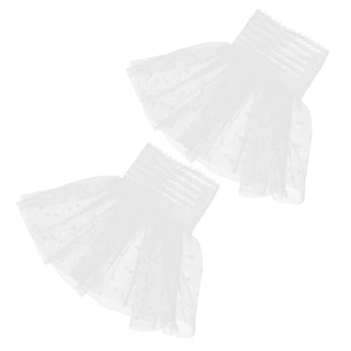 FRCOLOR 1Paar Abnehmbare Spitzenmanschetten für Damen Fingerlose Handgelenkmanschetten Netzstoff Dekorative für Outfits Vielseitig Einsetzbar von FRCOLOR
