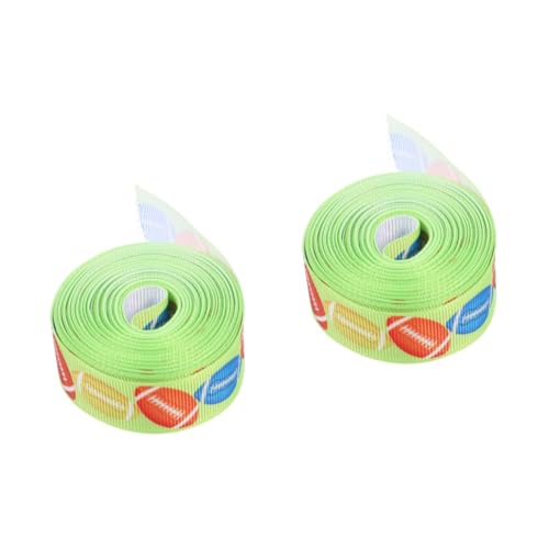FRCOLOR 2 Rollen Fußball Bastelband Geschenkband für Dekoration und Verpackung Breites Bedrucktes Band für Diy Projekte Partys und Besondere Anlässe von FRCOLOR