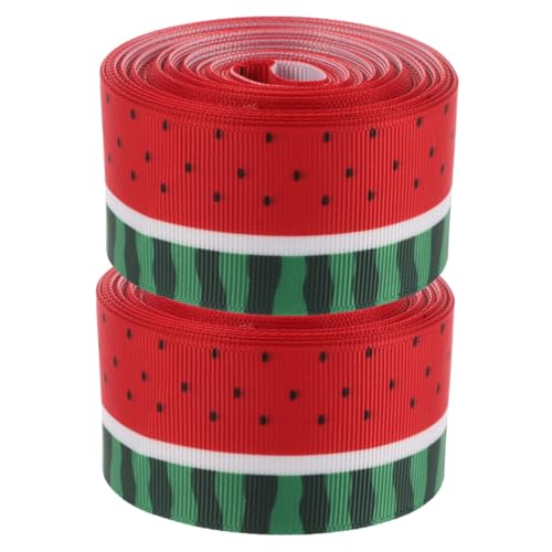 FRCOLOR 2 Rollen Wassermelonen Ripsband Polyester Geschenkband Sommerliches Bastelband Wassermelonenmuster Wäscheband für Kränze DIY Dekorationen Langlebig Farbecht FRCOLOR 2 Rollen Wassermelonen Ripsband Polyester Geschenkband Sommerliches Bastelband Wassermelonenmuster Wäscheband für Kränze DIY Dekorationen Langlebig Farbecht von FRCOLOR