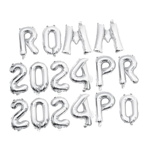 FRCOLOR 2 Sätze Aluminiumfolie Luftballons Abschlussfeier Deko Prom Letters Ballonset Silber Festival Party Dekoration Fotorequisiten für Wand Fenster Tür FRCOLOR 2 Sätze Aluminiumfolie Luftballons Abschlussfeier Deko Prom Letters Ballonset Silber Festival Party Dekoration Fotorequisiten für Wand Fenster Tür von FRCOLOR