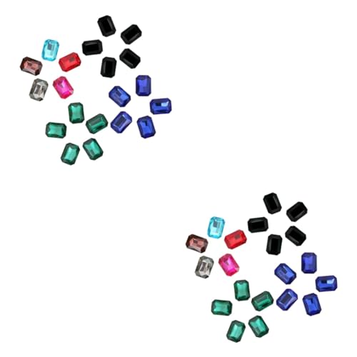 FRCOLOR 2 Sätze Kristallbohrer Lose Perlen Kunst Bausatz Herstellung Reiz Bunt Strasssteine ​​zum Basteln Nagel Schmuck Nägel Juweliere Patch Sortiert Gemischt 50 Stück * 2 von FRCOLOR