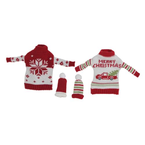 FRCOLOR 2 Sätze Weihnachtliche Flaschenhülle aus Weichem Strickstoff Dekorative Weinflaschenbekleidung mit Schneeflocken und Auto Langlebig und Farbecht für Festliche Tischdekoration FRCOLOR 2 Sätze Weihnachtliche Flaschenhülle aus Weichem Strickstoff Dekorative Weinflaschenbekleidung mit Schneeflocken und Auto Langlebig und Farbecht für Festliche Tischdekoration von FRCOLOR