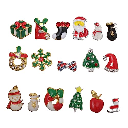 FRCOLOR 2 Sätze Weihnachtliche Nagelsticker Nagelaufkleber Für Nailart Schmuck Nageldeko Weihnachtsaufkleber Strass Nailart Zubehör DIY Nailart Tipps Charms Charms 20 Stück * 2 von FRCOLOR