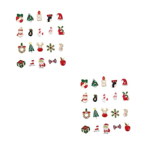 FRCOLOR 2 Sätze Weihnachts Maniküre Schmuck Nagel Accessoires Weihnachts Strasssteine ​​Für Nägel Glitzer Aufkleber Nagel Nieten Nagel Juwelen Dekorationen 20 Stück * 2 von FRCOLOR