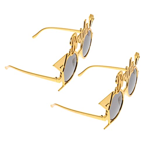 FRCOLOR 2 Stück Brautbrille Funky Aufdecken Überdimensioniert Zukünftige Braut Junggesellin Braut Als Dekoration Braut Brille Gläser Hochzeitsdekoration Uv Brautjungfer Plastik Golden FRCOLOR 2 Stück Brautbrille Funky Aufdecken Überdimensioniert Zukünftige Braut Junggesellin Braut Als Dekoration Braut Brille Gläser Hochzeitsdekoration Uv Brautjungfer Plastik Golden von FRCOLOR