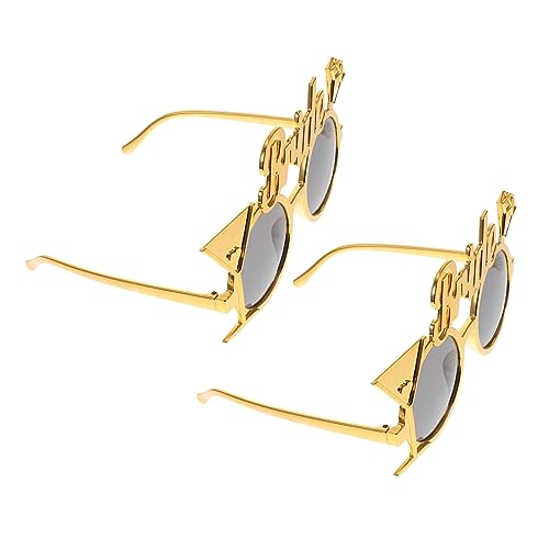 FRCOLOR 2 Stück Brautbrille Gläser für die Hochzeitsdusche UV Hochzeitsdekor zukünftige Braut Halloween Braut- hochzeitsgeschenk Partybrille Junggesellenabschiedsgeschenke Plastik Golden von FRCOLOR