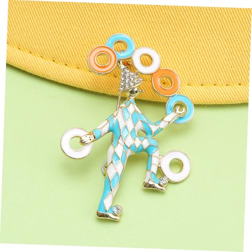 FRCOLOR 2 Stück Bunte Clown Anstecknadeln mit Rückverschluss Farbenfrohe Zirkus Clown Broschen für Kleidung Taschen und Hüte Modische Karneval Dekoration für Alltag Party und Fest von FRCOLOR