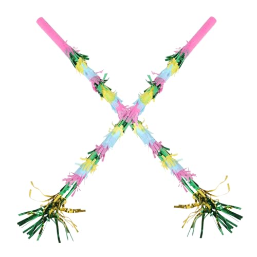 FRCOLOR 2 Stück Bunte Set Pinata Schläger für Kindergeburtstag Partyspiel Robustes Pinata Hammer Set für Candy Smash und Festliche Dekoration für Familienfeiern von FRCOLOR