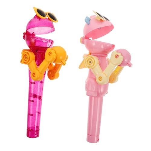 FRCOLOR 2 Stück Dinosaurier Lutscherhalter Roboterform mit Realistischer Bewegung Interaktives für Trendiger Lollipop Case als Party Mitgebsel und von FRCOLOR
