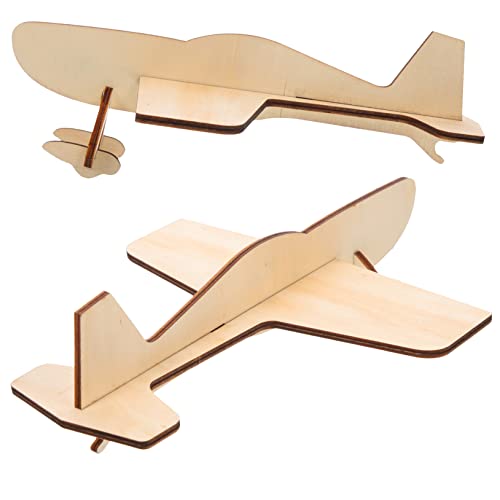 FRCOLOR 2 Stück Holzbausatz Teiliges DIY Flugzeugspielzeug für Puzzle aus Vorgefertigten Holzplatten Pädagogisches Bastelset ohne Kleber Geburtstagsgeschenk für Mädchen und Jungen von FRCOLOR