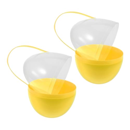 FRCOLOR 2 Stück Kunststoff Ostereier mit Griffen Füllbare Jumbo Eier für Ostereiersuche und Partyspaß Gelb für Kreative Füllungen und Osterdekoration FRCOLOR 2 Stück Kunststoff Ostereier mit Griffen Füllbare Jumbo Eier für Ostereiersuche und Partyspaß Gelb für Kreative Füllungen und Osterdekoration von FRCOLOR