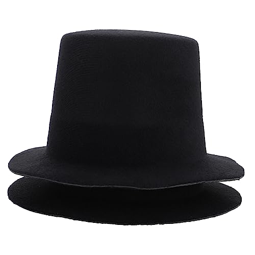 FRCOLOR 2 Stück Mini Hüte Schwarz Kleine Puppenhüte für DIY Bastelarbeiten Handgefertigte Stoffpuppen Zubehör Stilvolle Mini Mützen für Kleidung und Haaraccessoires von FRCOLOR