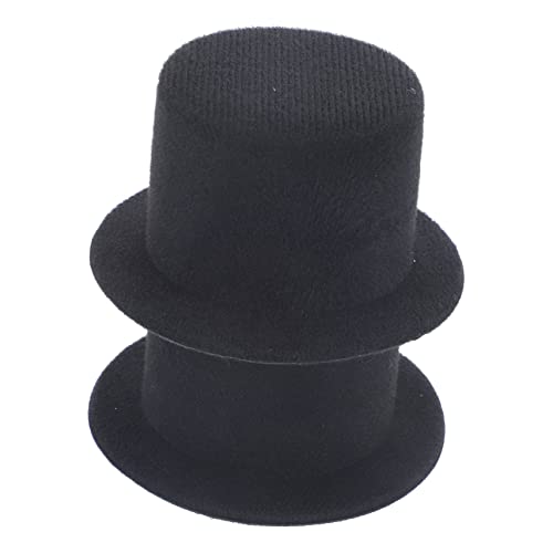 FRCOLOR 2 Stück Miniatur Zylinderhandwerkshüte aus Schwarzem Filz für Puppen DIY Bastelprojekte Winzige Puppenhüte als Dekoration und Cosplay Zubehör von FRCOLOR