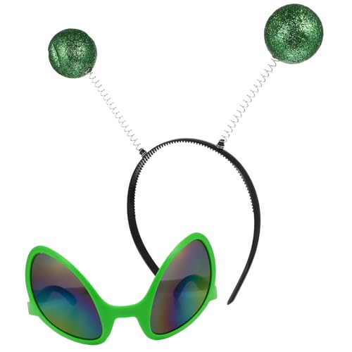 FRCOLOR 2 Stück Partybrille Neuheit Brille Stirnband Halloween Dampf Außerirdische Brille Erwachsene gruselig lustige brillen party Sonnenbrillen Plastik Green FRCOLOR 2 Stück Partybrille Neuheit Brille Stirnband Halloween Dampf Außerirdische Brille Erwachsene gruselig lustige brillen party Sonnenbrillen Plastik Green von FRCOLOR