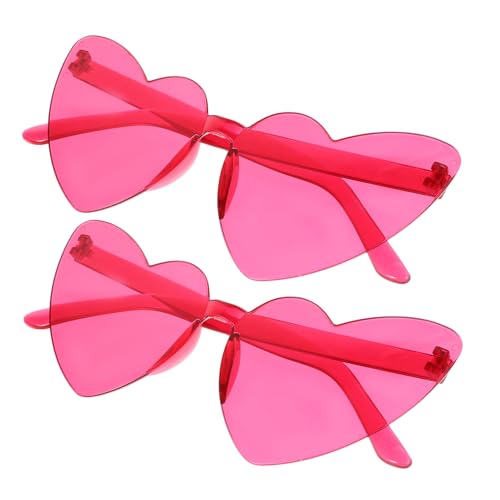 FRCOLOR 2 Stück Randlose Herz Sonnenbrille für Damen Stylische Outdoor Brillen für Partys Fotoshootings und Dekoration Rosa Farbton Modisches und Attraktives Design FRCOLOR 2 Stück Randlose Herz Sonnenbrille für Damen Stylische Outdoor Brillen für Partys Fotoshootings und Dekoration Rosa Farbton Modisches und Attraktives Design von FRCOLOR