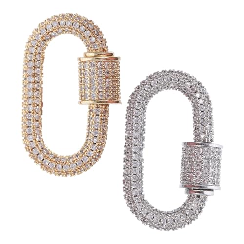 FRCOLOR 2 Stück Schalterschloss Schmuck Halskette Schraubverschluss Karabinerverschlüsse für Halsketten Armbandschloss- Schmuck Schraubverschluss Kupfer von FRCOLOR
