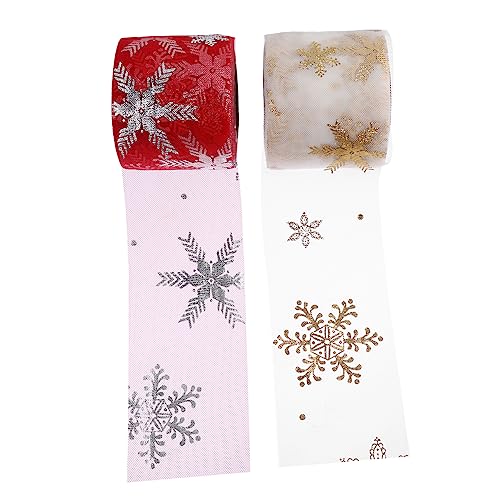 FRCOLOR 2 Stück Schneeflocken Geschenkband Breit Regenbogenfarbiges Organza Dekoband Langlebig Schimmernd für DIY Hochzeit Festival Geschenkverpackung FRCOLOR 2 Stück Schneeflocken Geschenkband Breit Regenbogenfarbiges Organza Dekoband Langlebig Schimmernd für DIY Hochzeit Festival Geschenkverpackung von FRCOLOR