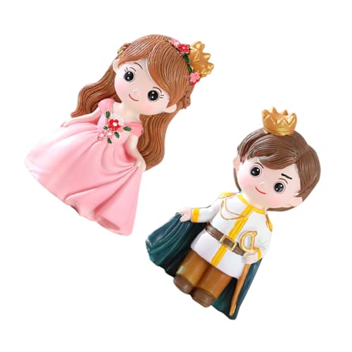 FRCOLOR 2 Stück Teiliges Cake Ornament Resin Figuren Prinz Prinzessin Leichte Tortendeko für Geburtstagsparty Sichere Kuchenverzierung und Tischdekoration Niedliche Partydeko von FRCOLOR
