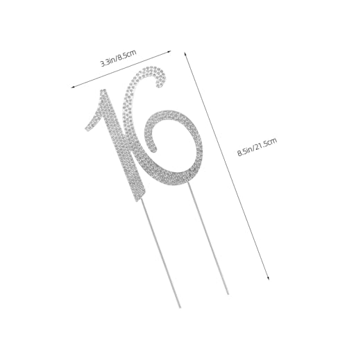 FRCOLOR 2 Stück Teiliges Cake Topper Silber mit Funkelnden Kristall-strasssteinen Wiederverwendbar Leicht zu Befestigen Dekoration für Geburtstag Jubiläum Hochzeit und Party von FRCOLOR