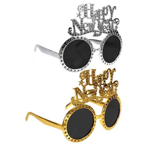 FRCOLOR 2 Stück Teiliges Happy Year Partybrillen- Lustige in Gold und Silber Auffällige Silvester-eyewear für Familien Freundesfeiern Komfortabel und Hautfreundlich FRCOLOR 2 Stück Teiliges Happy Year Partybrillen- Lustige in Gold und Silber Auffällige Silvester-eyewear für Familien Freundesfeiern Komfortabel und Hautfreundlich von FRCOLOR